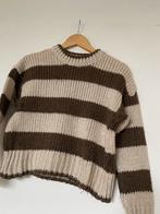Pull & Bear Trui XS - Bruin/Wit Gestreept, Meisje, Trui of Vest, Ophalen of Verzenden, Zo goed als nieuw