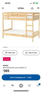 Mooie Mydal Stapelbed - Zo Goed Als Nieuw!, Huis en Inrichting, Ophalen, 90 cm, Beige, Tweepersoons