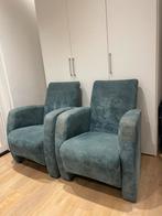 2 grote blauwe stoelen voor in de woonkamer, Ophalen, Gebruikt, Eenpersoons, Vintage