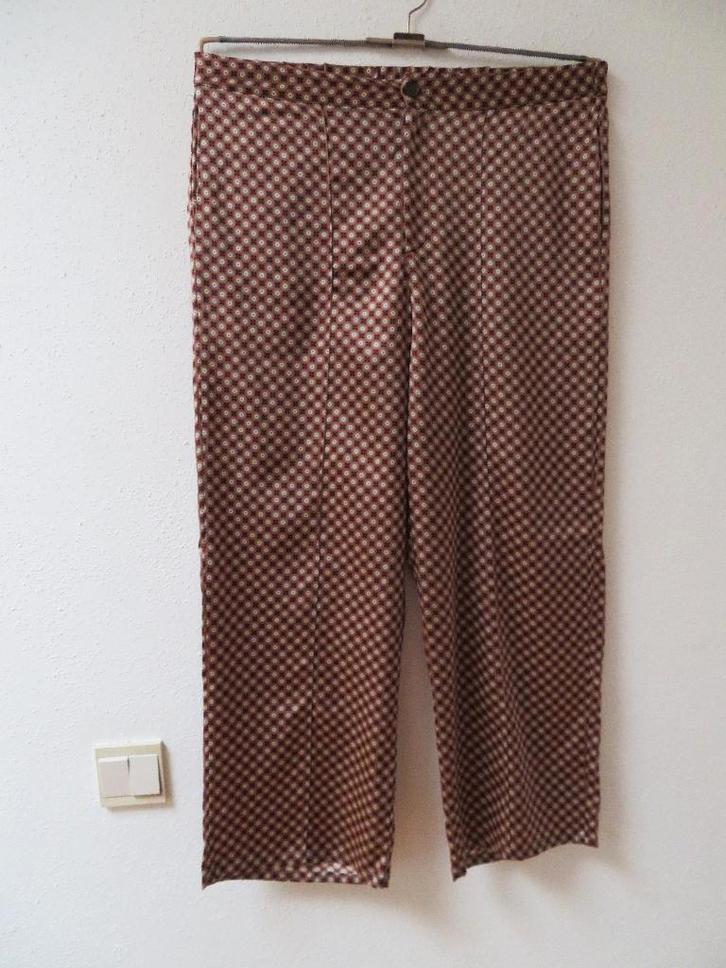 X50 FEMMES DU SUD broek 94% zijde bruin beige M 38/40, Kleding | Dames, Broeken en Pantalons, Nieuw, Maat 38/40 (M), Beige, Lang