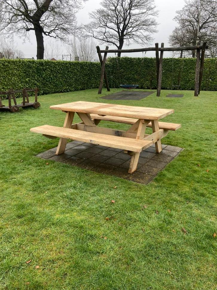 Prachtige eiken picknicktafels-duurzaam,stijlvol,handgemaakt, Tuin en Terras, Picknicktafels, Nieuw, Rechthoekig, Ophalen of Verzenden
