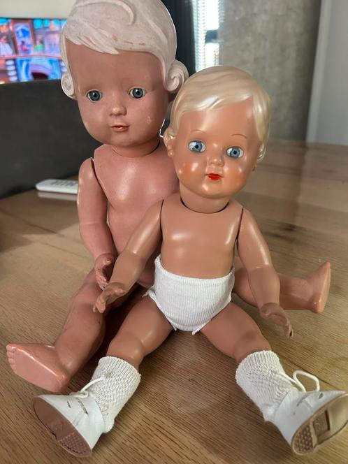 Vintage Schildkrot Poppen inge  en ingrid Set - Gemerkt 41, Antiek en Kunst, Antiek | Speelgoed, Ophalen of Verzenden