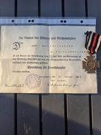 Ehrenkreuz fur frontkampfer met oorkonde, Ophalen of Verzenden, Landmacht, Nederland, Lintje, Medaille of Wings
