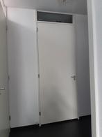 Binnendeur met bovenlicht en kozijn, Gebruikt, Deurkozijn, Metaal, Inclusief glas