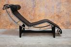 AlsNIEUW! zwarte leren Cassina LC 4 design chaise longue