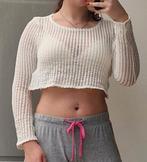 Gehaakte croptop maat m, Kleding | Dames, Tops, Maat 38/40 (M), Wit, Ophalen of Verzenden, Lange mouw