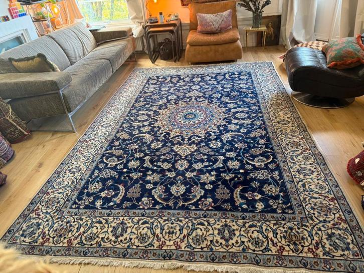 Handgeknoopt Perzisch Vintage Nain tapijt ca. 315 x  208 cm, Huis en Inrichting, Stoffering | Tapijten en Kleden, Zo goed als nieuw