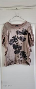 100 procent zijde/ pure silk top maat S, Gedragen, Beige, Zonder mouw, Ophalen of Verzenden