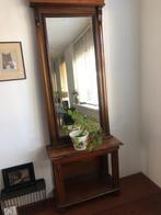 Mahonie spiegel met losse tafel, Antiek en Kunst, Ophalen of Verzenden, Rechthoekig, Minder dan 50 cm