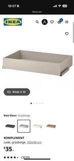 Lade grijsbeige 100 cm ikea pax, Ophalen, 100 tot 150 cm, 1 of 2 laden, Nieuw