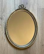 Goudkleurige ovale spiegel met strik, Ophalen of Verzenden, Ovaal