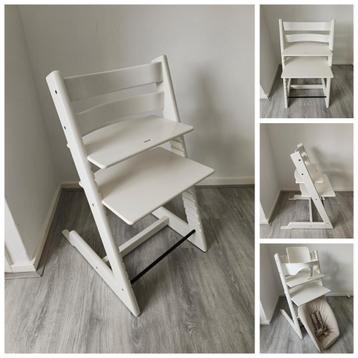 ZGAN! Stokke Tripp Trapp wit evt. met babyset en newbornset  beschikbaar voor biedingen
