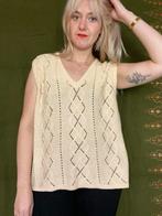 Vintage gebreide spencer - beige - XL / 42, Kleding | Dames, Truien en Vesten, Hgv, Beige, Maat 42/44 (L), Ophalen of Verzenden