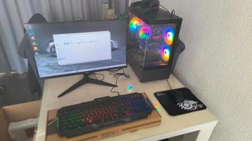 Super Game Pc i7 7700, 16gb, rx590 8gb, SSD, 24'' Monitor! beschikbaar voor biedingen