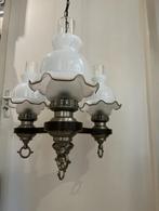 Mooie vintage hanglamp met glazen kapjes, Huis en Inrichting, Lampen | Kroonluchters, Ophalen, Zo goed als nieuw, Glas, Vintage