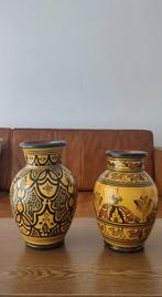 Handbeschilderde Marokkaanse vazen, Ophalen of Verzenden, Zo goed als nieuw, Glas, Minder dan 50 cm