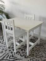 Kindertafel met 2 stoeltjes hout-wit, Ophalen, Gebruikt, Tafel(s) en Stoel(en)