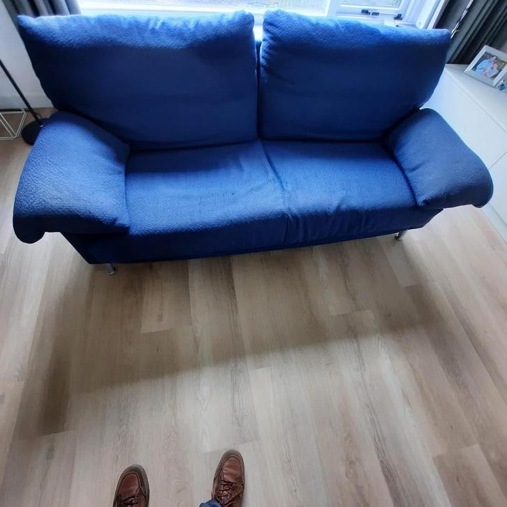 GRATIS AF TE HALEN Leolux banken - 2 en 2,5 zits - Blauw, Huis en Inrichting, Banken | Bankstellen, Gebruikt, Rechte bank, Overige maten