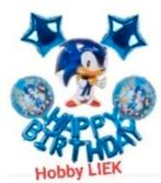 Sonic happy birthday ballonnen set nr S497, Ophalen of Verzenden, Nieuw, Versiering, Verjaardag