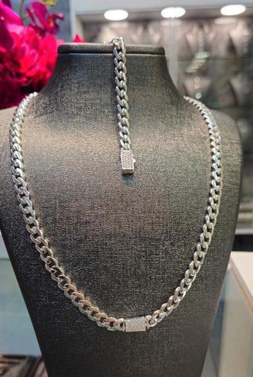 Cuban ketting met armband Zilver 925 beschikbaar voor biedingen