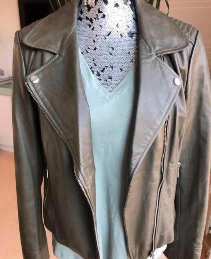 ARMA mosgroen leren jasje als NIEUW mt38/40, Kleding | Dames, Jassen | Winter, Zo goed als nieuw, Maat 38/40 (M), Groen, Ophalen of Verzenden