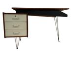 Vintage Tijsseling Bureau Design jaren 60 teak fineer, Huis en Inrichting, Bureaus, Vintage, Gebruikt, Vintage, Vintage