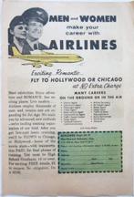 2 VS advertenties reclames werken vluchtmaatschappij 50-60s, Ophalen of Verzenden, Gebruikt, Overige typen