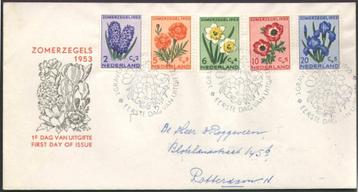 Nederland FDC E13 Met Adres, Zomerzegels, Bloemen 1953 beschikbaar voor biedingen
