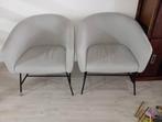 Set van 2 grijze fauteuils, Huis en Inrichting, Twee, Ophalen of Verzenden, Zo goed als nieuw, Metaal