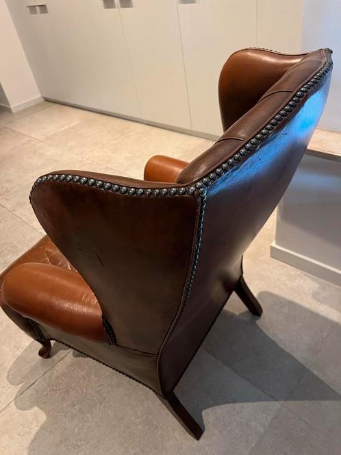 Klassieke Lederen Fauteuil, Huis en Inrichting, Fauteuils, Gebruikt, Leer, 75 tot 100 cm, Ophalen