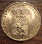 Gouden tientje Willem iii 1889, Koning Willem III, Losse munt, 10 gulden, Goud