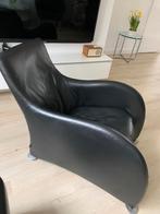 Montis loge fauteuil zwart leer, Huis en Inrichting, Fauteuils, Gebruikt, Ophalen of Verzenden, 50 tot 75 cm, Leer
