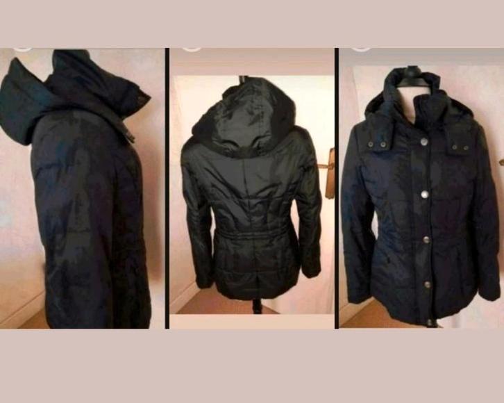 Zwart licht gewatteerd jack met afrits capuchon Esprit 38, Kleding | Dames, Jassen | Winter, Zo goed als nieuw, Maat 38/40 (M)