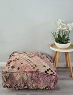 Vintage berber poef paarse roze, marokkaanse poef, Verzenden, Nieuw, 50 tot 75 cm, 50 tot 75 cm