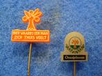 Speldjes 2 x Oranjeboom bier, Verzamelen, Speldjes, Pins en Buttons, Ophalen of Verzenden, Gebruikt, Overige onderwerpen
