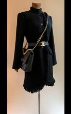 Scapa 40 lamswollen mantel met franje zwart, Kleding | Dames, Jassen | Winter, Verzenden, Zo goed als nieuw, Maat 38/40 (M), Zwart
