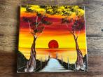 Spaanse Tegel - Zonsondergang Schilderij Wanddecorat, Antiek en Kunst, Ophalen