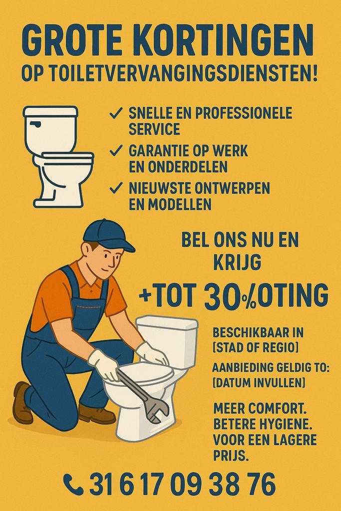 Grote kortingen op toiletvervangingsdiensten!, Huis en Inrichting, Badkamer | Complete badkamers, Nieuw, Verzenden