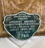 Metalen bordje uit 1935 Landbouw prijs, Ophalen of Verzenden