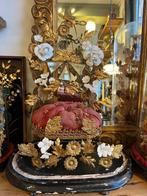 ⭐️Antiek bruidsstoeltje op houten basis, Antiek en Kunst, Ophalen of Verzenden