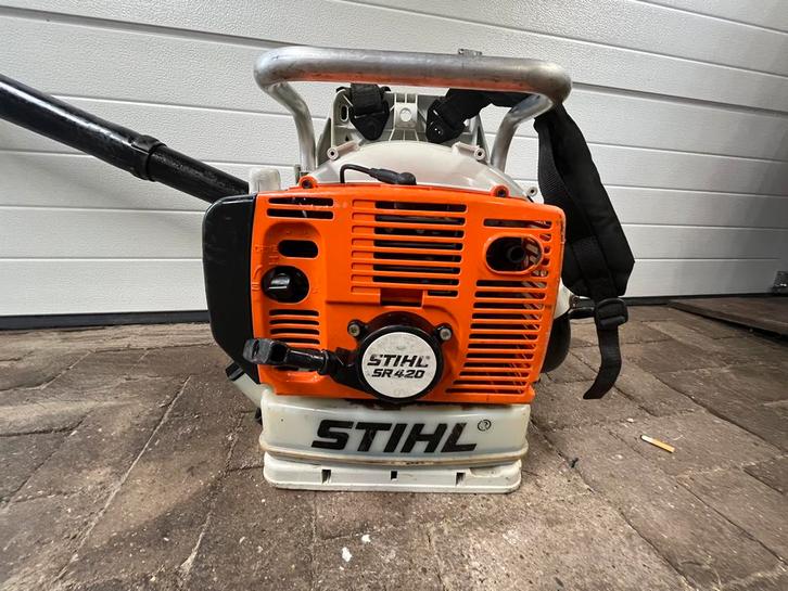 Stihl SR420/BR420 bladblazer, Tuin en Terras, Bladblazers, Gebruikt, Ruggedragen, Benzine, Ophalen of Verzenden