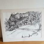Orig. Tekening Johan Groot St Marie du Mont, Antiek en Kunst, Ophalen