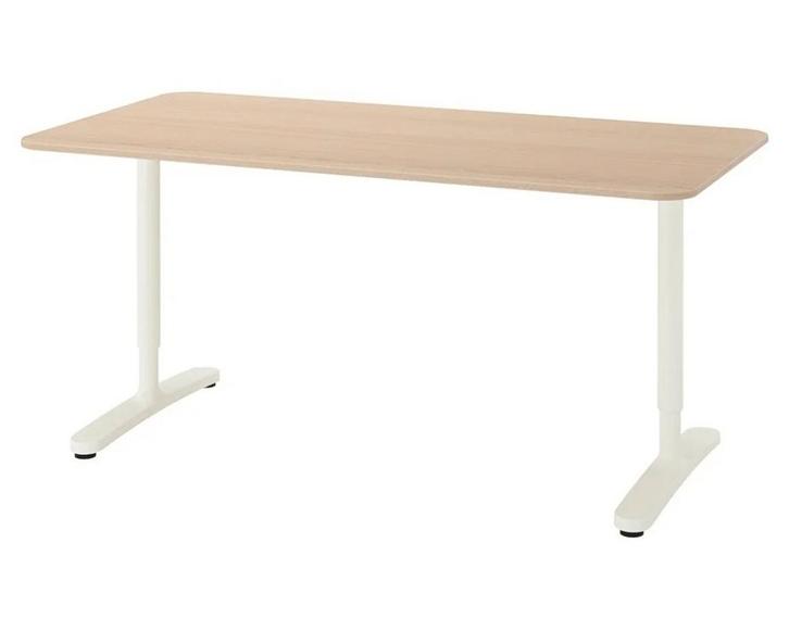 IKEA BEKANT Bureau 140x60 - Eiken Wit, Huis en Inrichting, Bureaus, Ophalen