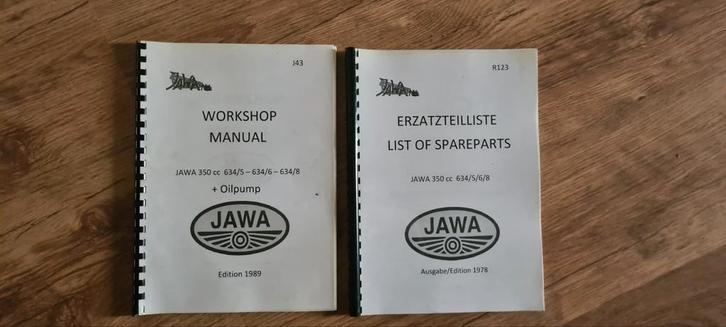 Jawa 634/5/6/8 Werkplaats- en Onderdelenboek, Motoren, Onderdelen | Oldtimers, Gebruikt, Ophalen of Verzenden