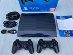 Sony PlayStation 3 Super Slim 500 GB + 2 Controllers + Doos, Gebruikt, Super Slim, Met 2 controllers, Ophalen of Verzenden