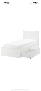 MALM bed, Huis en Inrichting, Ophalen, 90 cm, Eenpersoons, Wit