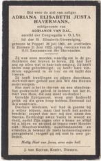 Adriana Havermans 1861 Poppel + 1925 Diessen, 63 jaar, Verzenden