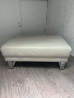 Montèl leren hocker - beige / greige, Huis en Inrichting, Ophalen, Gebruikt, 50 tot 75 cm, Leer