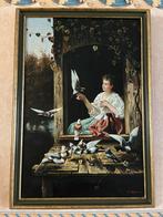 Schilderij met Vrouw en Duiven, Ophalen