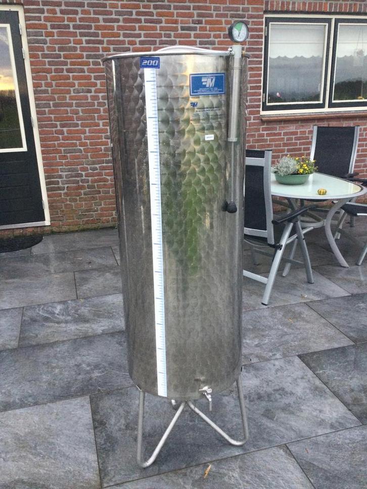 200 ltr. Rvs vat vlottend deksel gistingstank wijnfermentati, Hobby en Vrije tijd, Overige Hobby en Vrije tijd, Zo goed als nieuw